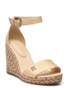 Tommy Hilfiger Colorful High Wedge Satin Sandal Beige