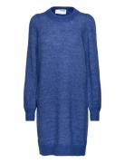 Selected Femme Slfmola Mia Ls Knit Dress Blå