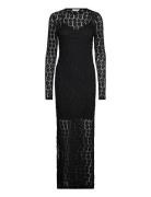 Vero Moda Vmivania Ls O-Neck Ankle Lace Dress Vma Svart