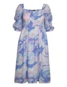 French Connection Dalla Verona Smocked Midi Dres Blå