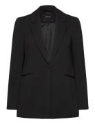 Vero Moda Vmsara Ls Loose Long Single Blazer Boo Svart