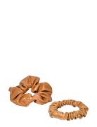 Corinne Vegan Scrunchie Big And Small 2-Pack Camel Brun