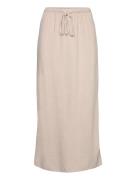 Gina Tricot Linen Blend Skirt Beige