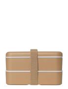 Lunchbox 2 Layer - Caramel - Pla Home Meal Time Lunch Boxes Beige Fabe...