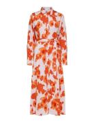 Selected Femme Slfnicolette Ls Ankle Shirt Dress B Orange