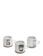 Eliana Krus Sæt Af 3 Home Tableware Cups & Mugs Tea Cups Grey Blooming...