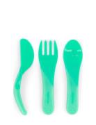 Twistshake Learn Cutlery 6+M Pastel Green Home Meal Time Cutlery Green...