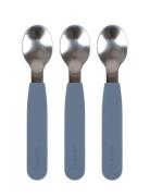 Silic Spoons 3-Pack - Powder Blue Home Meal Time Cutlery Blue Filibabb...