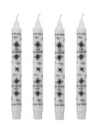 Kunstindustrien Musselmalet Taper Candles, 4 Pack Multi/patterned