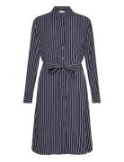 Tommy Hilfiger Fluid Viscose Crepe Knee Dress Marinblå