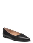 Lauren Ralph Lauren Londyn Burnished Leather Ballet Flat Svart