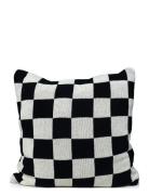 C/C 50X50 Knitted Check Black Home Textiles Cushions & Blankets Cushio...