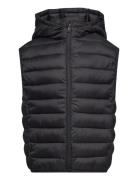 Mango Quilted Gilet With Hood Svart