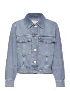 GANT Cropped Denim Jacket Blå