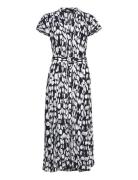 French Connection Islanna Crepe Ss Midi Dress Vit