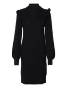 Object Objmalena L/S Ruffle Knit Dress Svart