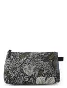 Ceannis Cosmetic S Black Flower Linen Multi/patterned