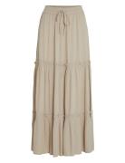 Vila Vimesa Hw Long Skirt/Su/Ft/Ka Beige