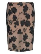 ROTATE Birger Christensen Flower Beads Pencil Skirt Brun