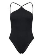 Mango Halter Neck Swimsuit Svart