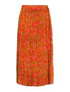 ONLY Onlalma Life Poly Plisse Skirt Aop Orange