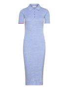 Tommy Hilfiger Marle Rib Polo Ss Midi Dress Blå