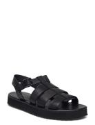 Selected Homme Slhbob Leather Fisherman Sandal B Svart