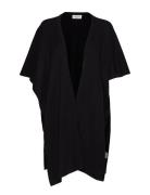 Davida Cashmere Open Poncho Svart