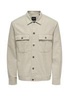 ONLY & SONS Onskennet Life Ls Linen Overshirt Beige