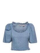 LEVI´S Women Louise Ss Blouse Hey Friend 1 Blå