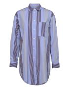 Double A By Wood Wood Charlene Poplin Stripe Shirt Blå