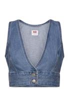 LEVI´S Women Raine Denim Crop Top Check You Blå