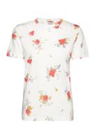 Selected Femme Slfsunna Ss Printed Tee Vit