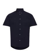 Les Deux Louis Seersucker Ss Shirt Marinblå