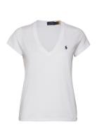 Polo Ralph Lauren Cotton Jersey V-Neck Tee Vit