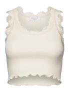 Rosemunde Silk Cropped Top W/ Lace Vit