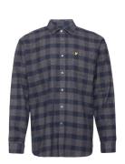 Lyle & Scott Check Overshirt Marinblå