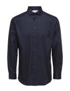 Selected Homme Slhslimnew-Tux Shirt Ls Cut Away B Marinblå