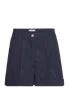 Tommy Hilfiger Cotton Pleated Short Marinblå