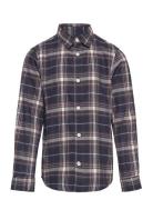 Jack & J S Jorjoshua Check Shirt Ls Jnr Marinblå