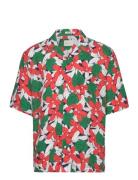 GANT Rel Viscose Floral Print Ss Shirt Grön