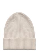 Lindex Knitted Beanie Basic Rib Kräm