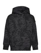 Lindex Sweatshirt Hood Aop Scribble Svart