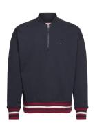 Tommy Hilfiger Bold Global Stripe Half Zip Marinblå