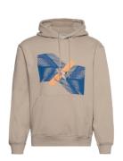 Calvin Klein Jeans Skyscraper Urban Graphic Hoodie Beige