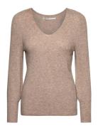 ONLY Onlatia L/S V-Neck Cuff Knt Noos Beige