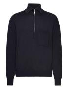 Lexington Clothing Tom Half-Zip Merino Sweater Marinblå