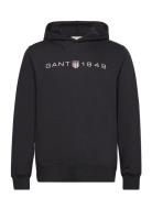 GANT Printed Graphic Hoodie Svart