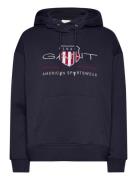 GANT Rel Archive Shield Hoodie Marinblå