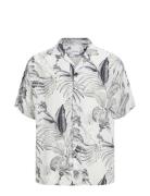 Jack & J S Jjguru Monochrome Aop Resort Shirt Ss Vit